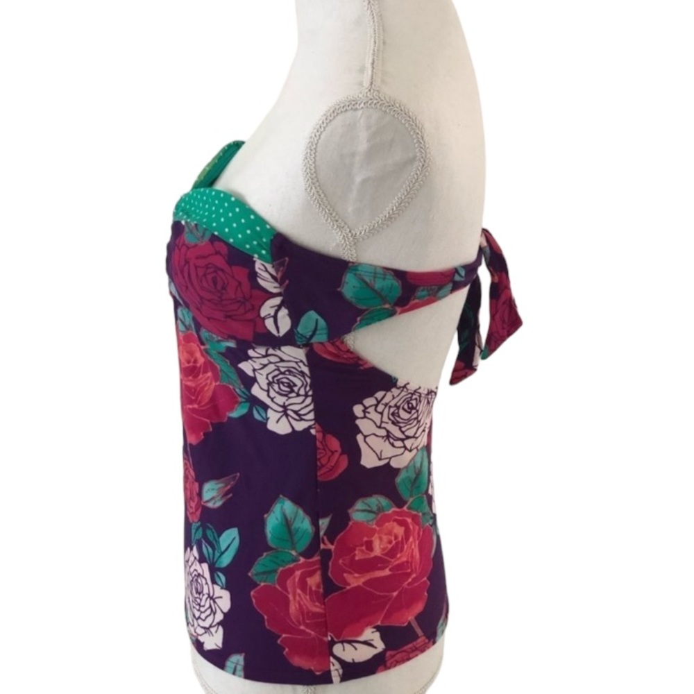 Candie’s Swim Strapless Open Back Floral Tankini Top Size Small - Picture 6 of 6